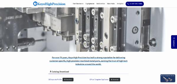 Koyo High Precision website