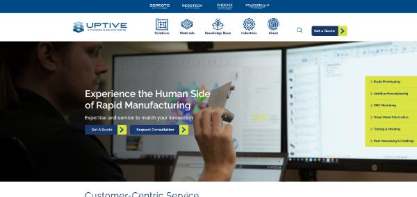 UPTIVE Advanced Manufacturing website