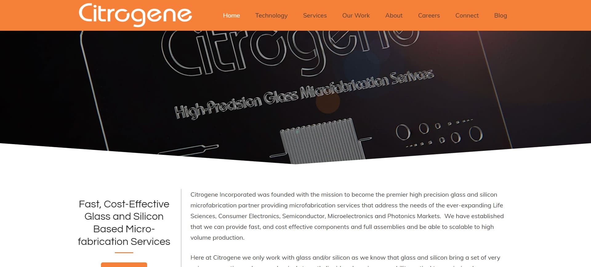 screenshot of Citrogene's Official Website