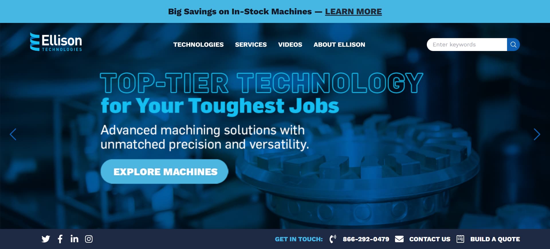 screenshot of Ellison Technologies's Official Website