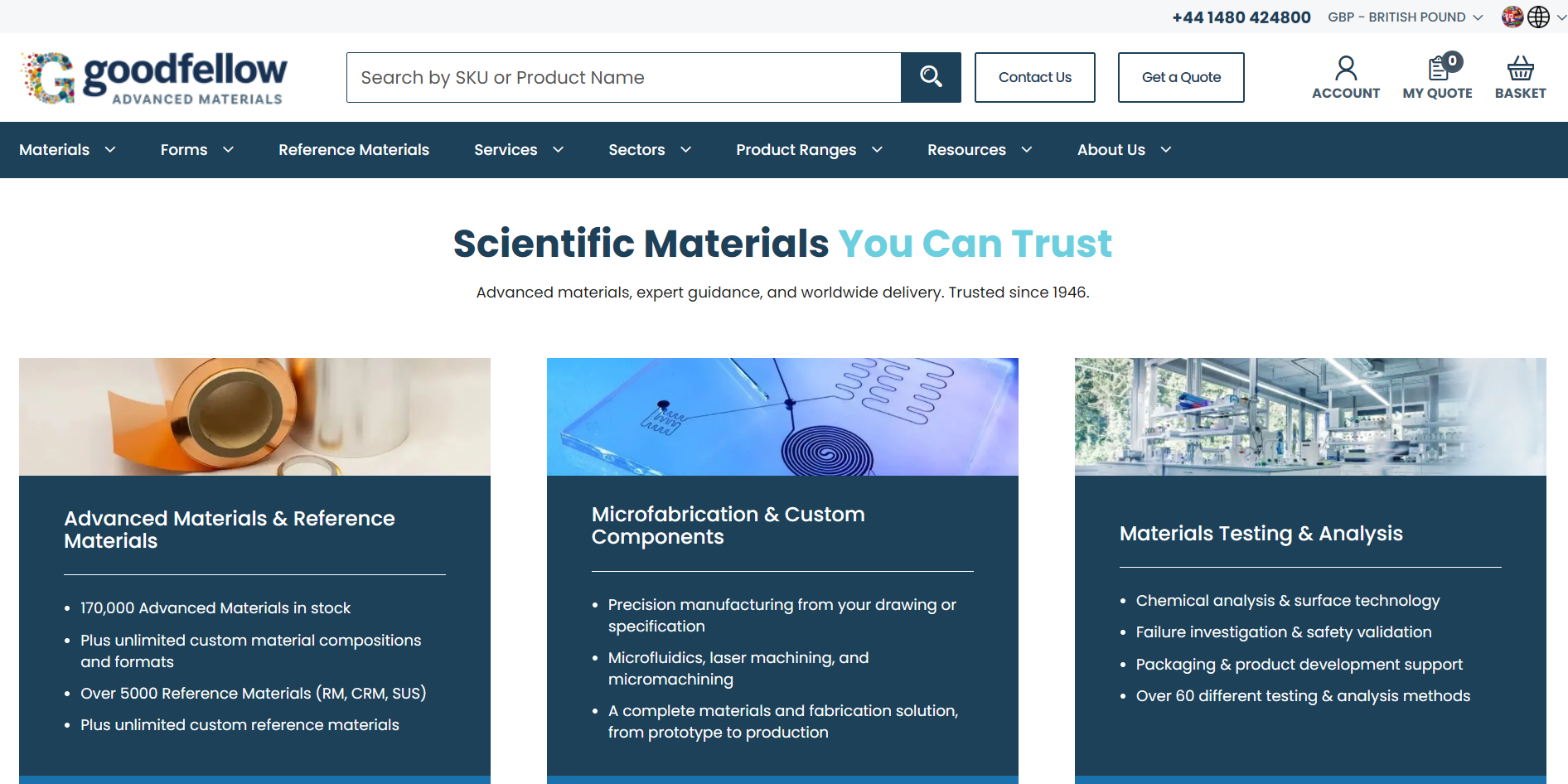 screenshot of Gooodfellow Official Website