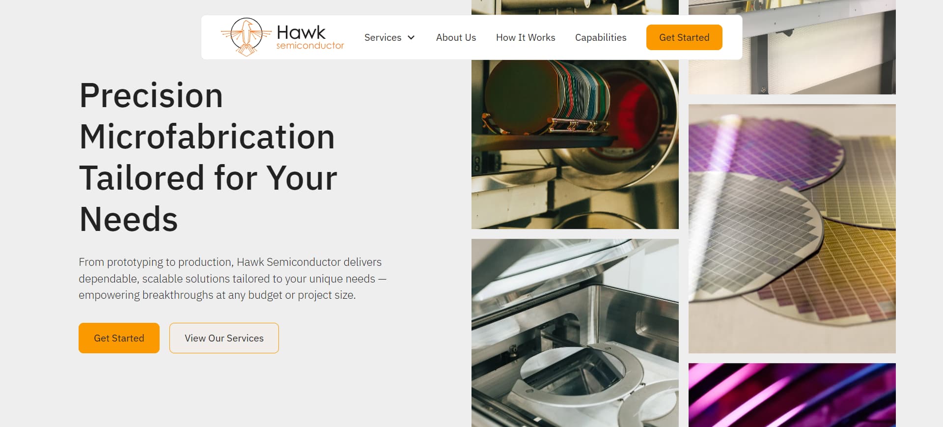 screenshot of Hawk Semiconductor's Official Website