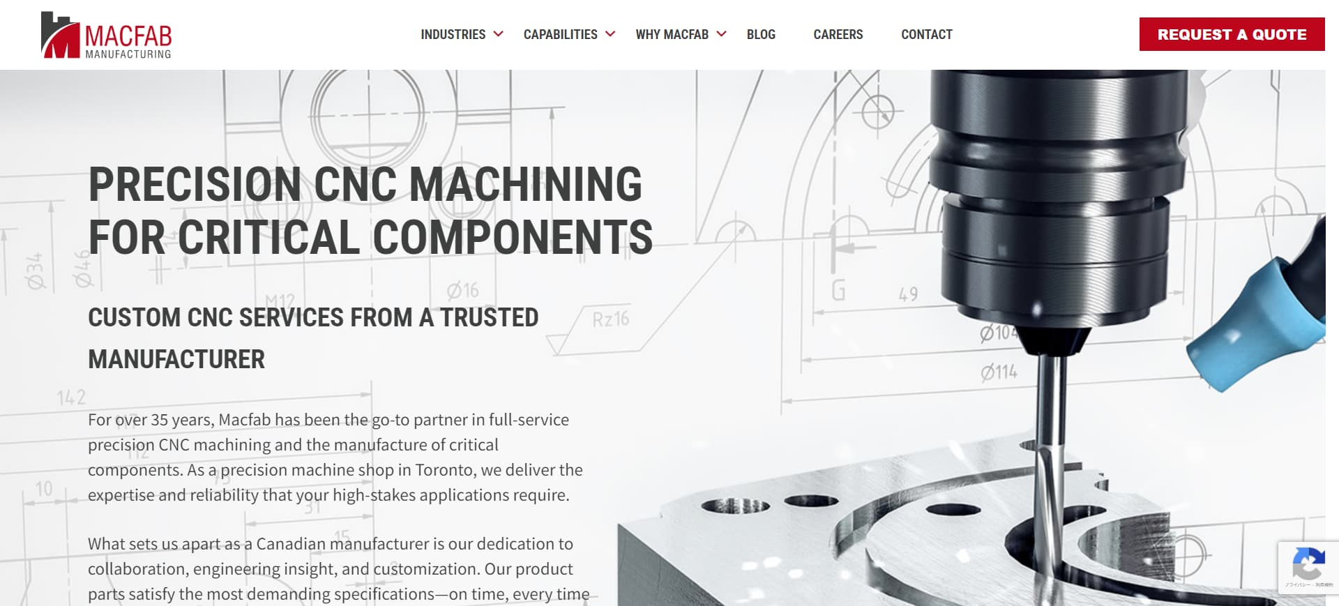 screenshot of Macfab's Official Website