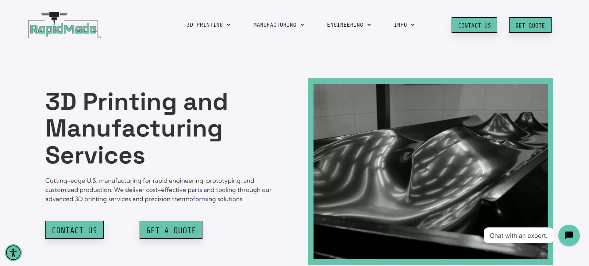 screenshot of RapidMade's Official Website