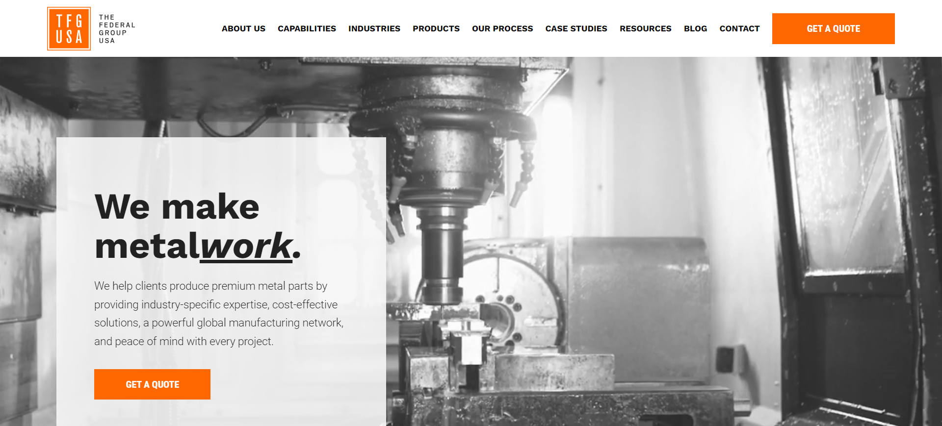 screenshot of TFG USA's Official Website